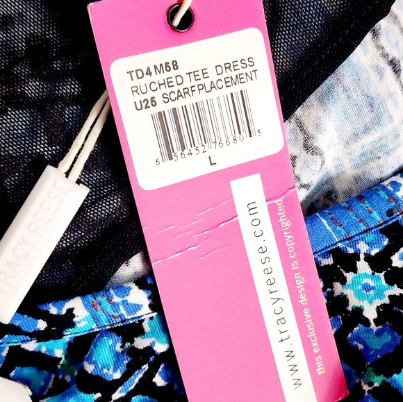 Plenty by Tracy Reese Vibrant Blue and Red Long Sleeve Dress - Picture 4 of 4